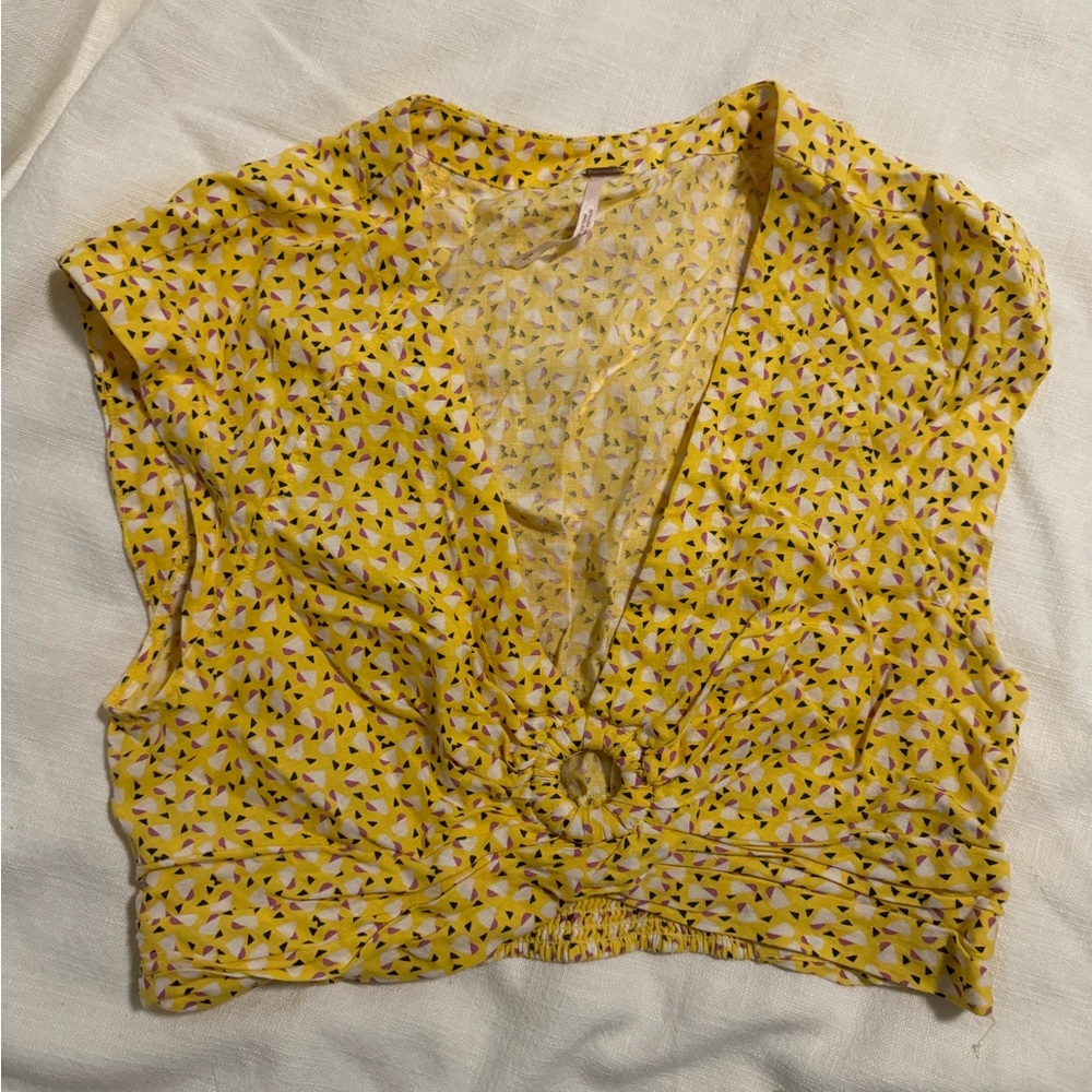 Free People Yellow Crop Top